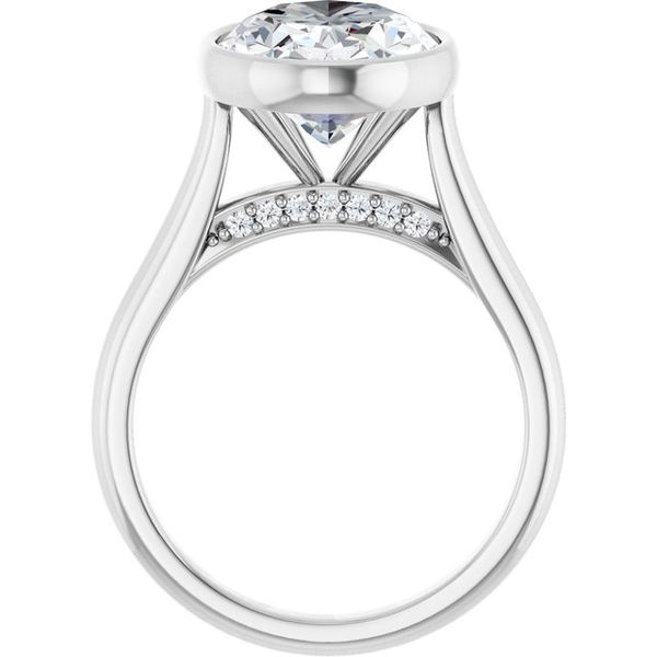 Bezel-Set Accented Engagement Ring Image 2 Berilian Jewelers Folsom, CA