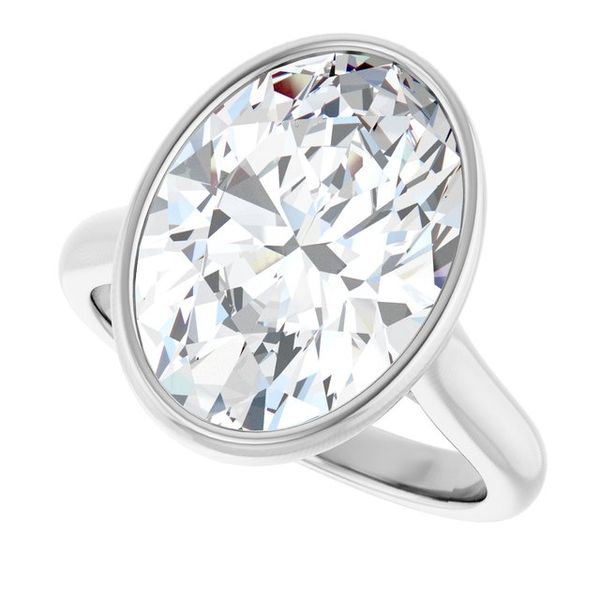 Bezel-Set Accented Engagement Ring Image 5 Berilian Jewelers Folsom, CA