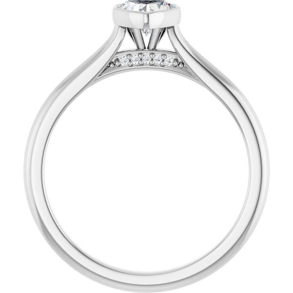 Bezel-Set Accented Engagement Ring Image 2 Berilian Jewelers Folsom, CA