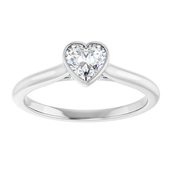 Bezel-Set Accented Engagement Ring Image 3 Berilian Jewelers Folsom, CA