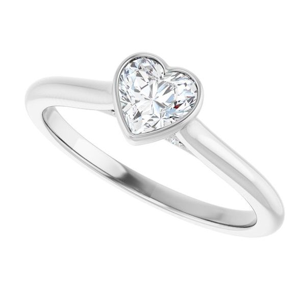 Bezel-Set Accented Engagement Ring Image 5 Berilian Jewelers Folsom, CA