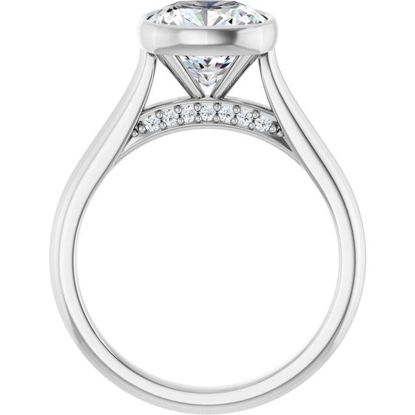 Bezel-Set Accented Engagement Ring Image 2 The Jewelry Source El Segundo, CA