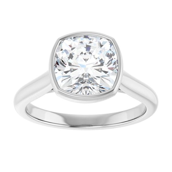 Bezel-Set Accented Engagement Ring Image 3 The Jewelry Source El Segundo, CA