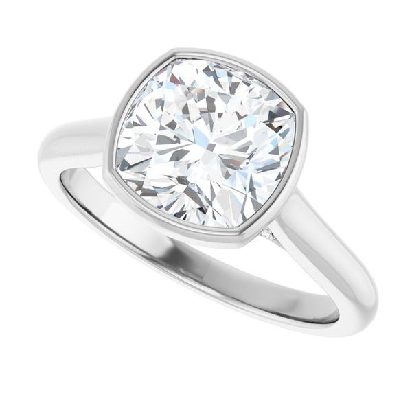 Bezel-Set Accented Engagement Ring Image 5 The Jewelry Source El Segundo, CA