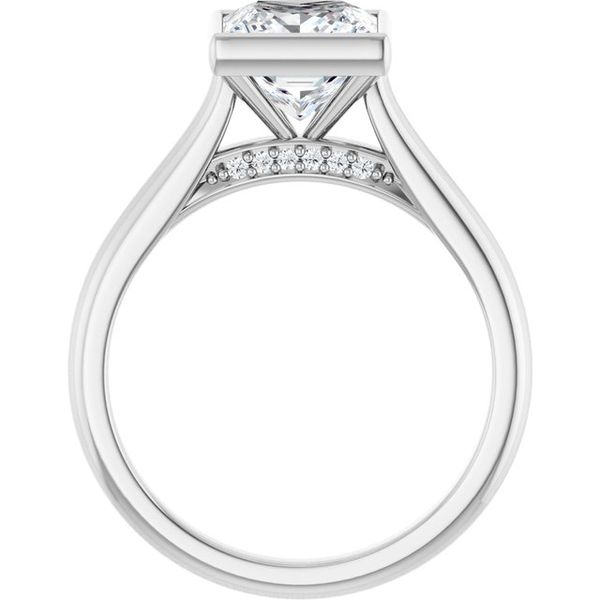 Bezel-Set Accented Engagement Ring Image 2 Adler's Diamonds Saint Louis, MO