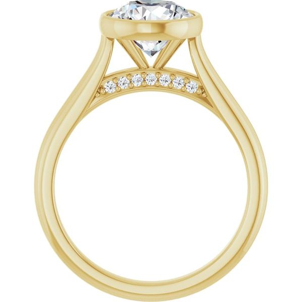 Bezel-Set Accented Engagement Ring Image 2 The Jewelry Source El Segundo, CA
