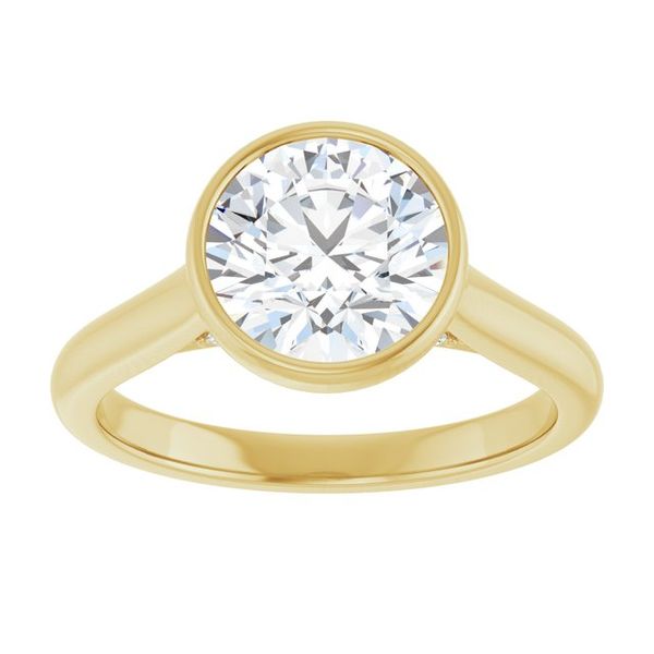 Bezel-Set Accented Engagement Ring Image 3 The Jewelry Source El Segundo, CA