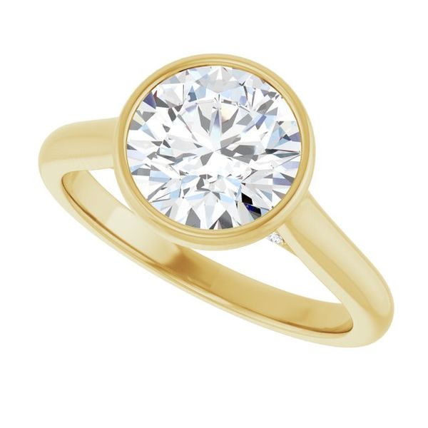 Bezel-Set Accented Engagement Ring Image 5 The Jewelry Source El Segundo, CA