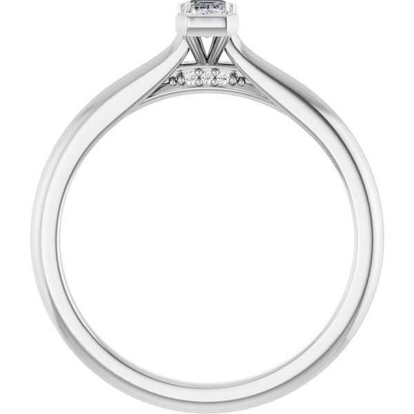Bezel-Set Accented Engagement Ring Image 2 Berilian Jewelers Folsom, CA