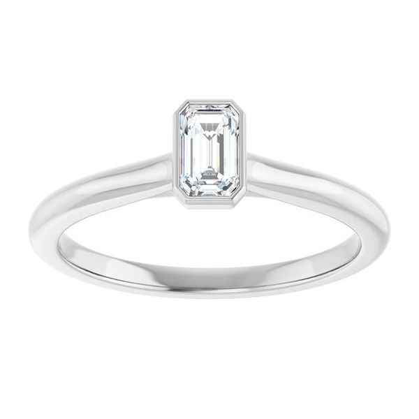 Bezel-Set Accented Engagement Ring Image 3 Berilian Jewelers Folsom, CA