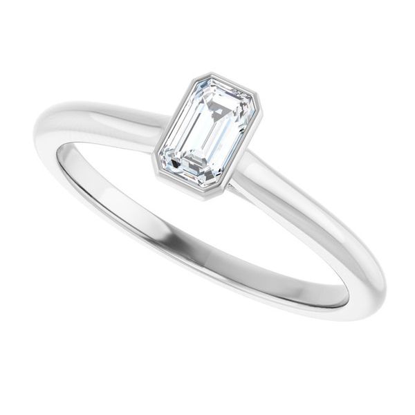 Bezel-Set Accented Engagement Ring Image 5 Berilian Jewelers Folsom, CA