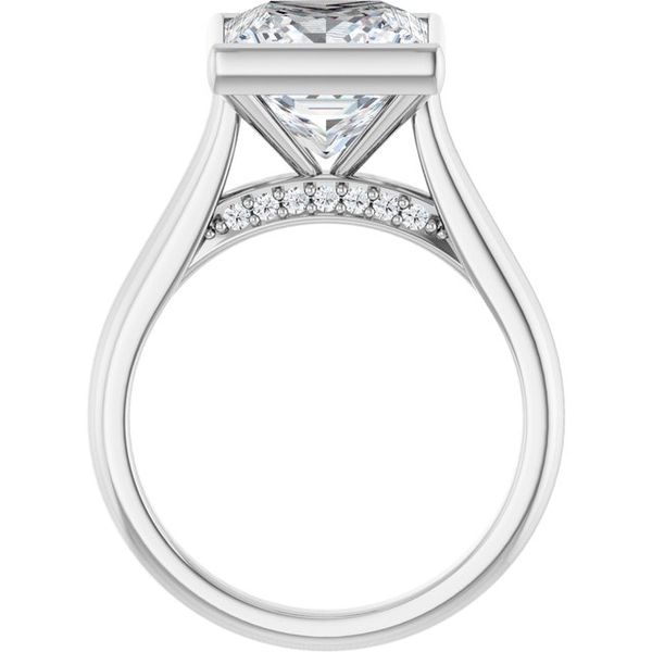 Bezel-Set Accented Engagement Ring Image 2 Jewel Smiths Oklahoma City, OK