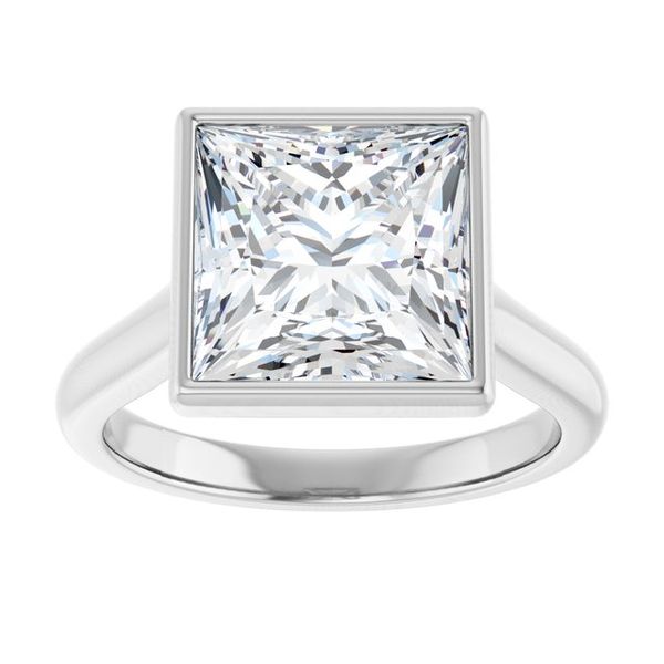 Bezel-Set Accented Engagement Ring Image 3 Jewel Smiths Oklahoma City, OK