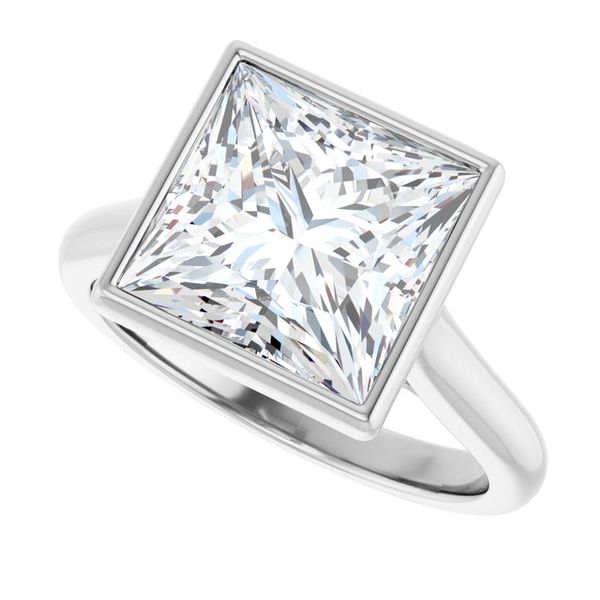 Bezel-Set Accented Engagement Ring Image 5 Jewel Smiths Oklahoma City, OK