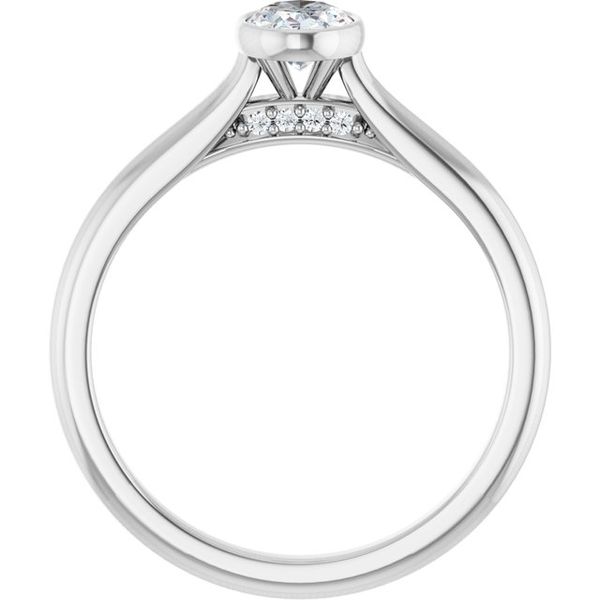 Bezel-Set Accented Engagement Ring Image 2 The Jewelry Source El Segundo, CA