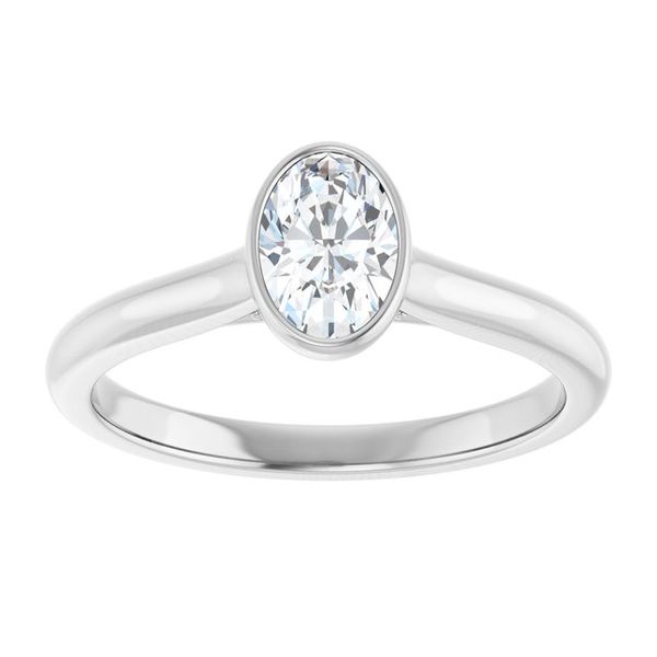 Bezel-Set Accented Engagement Ring Image 3 The Jewelry Source El Segundo, CA