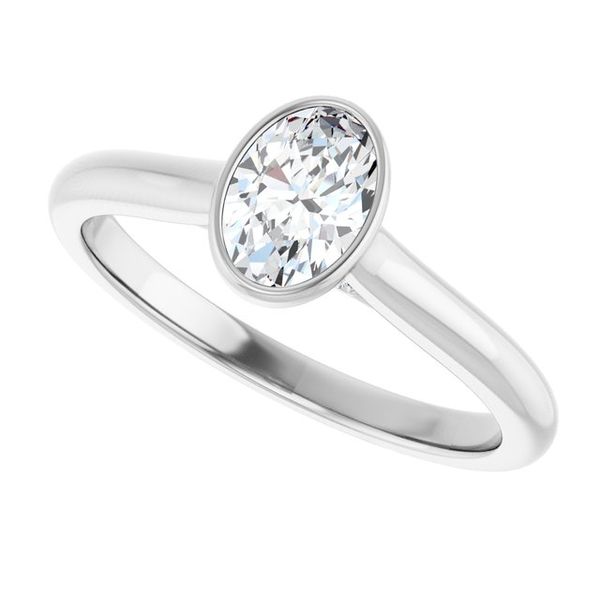 Bezel-Set Accented Engagement Ring Image 5 The Jewelry Source El Segundo, CA