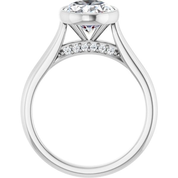 Bezel-Set Accented Engagement Ring Image 2 Adler's Diamonds Saint Louis, MO