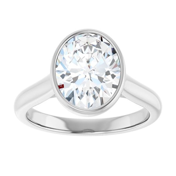 Bezel-Set Accented Engagement Ring Image 3 Adler's Diamonds Saint Louis, MO
