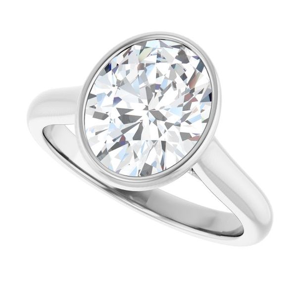 Bezel-Set Accented Engagement Ring Image 5 Adler's Diamonds Saint Louis, MO