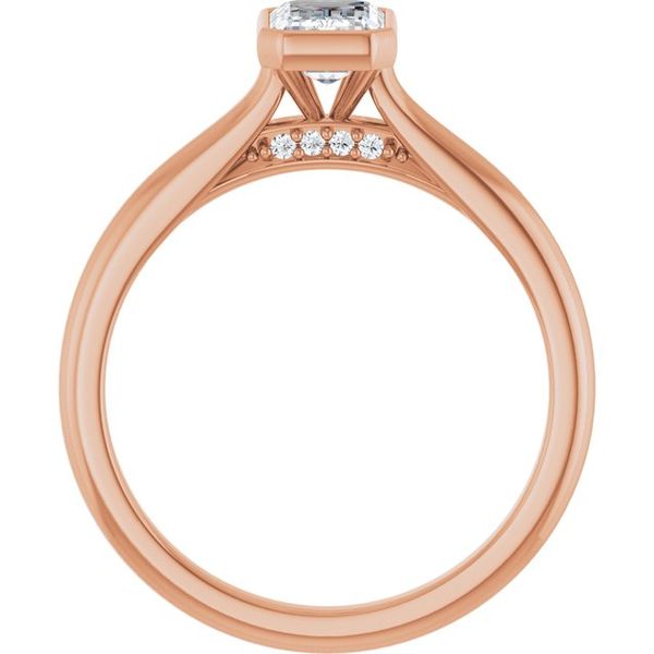 Bezel-Set Accented Engagement Ring Image 2 Adler's Diamonds Saint Louis, MO