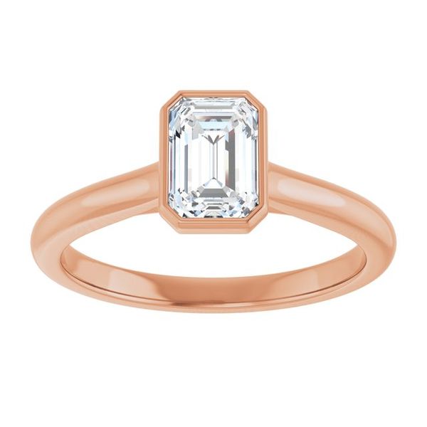 Bezel-Set Accented Engagement Ring Image 3 Adler's Diamonds Saint Louis, MO