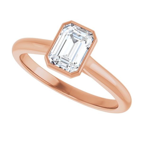 Bezel-Set Accented Engagement Ring Image 5 Adler's Diamonds Saint Louis, MO