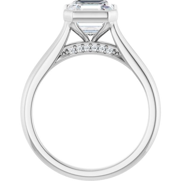 Bezel-Set Accented Engagement Ring Image 2 The Jewelry Source El Segundo, CA
