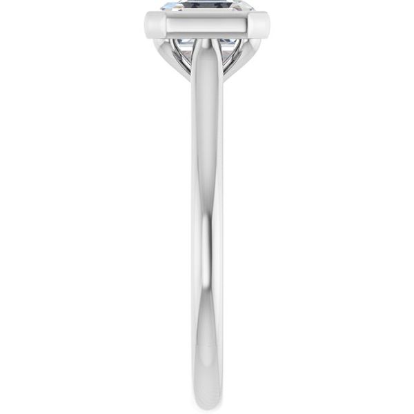 Bezel-Set Accented Engagement Ring Image 4 The Jewelry Source El Segundo, CA