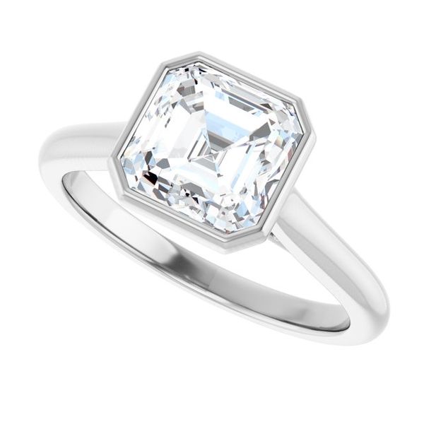 Bezel-Set Accented Engagement Ring Image 5 The Jewelry Source El Segundo, CA