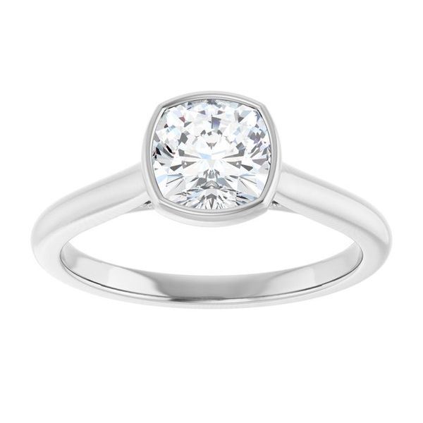 Bezel-Set Accented Engagement Ring Image 3 Jewel Smiths Oklahoma City, OK