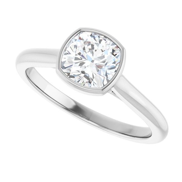 Bezel-Set Accented Engagement Ring Image 5 Jewel Smiths Oklahoma City, OK