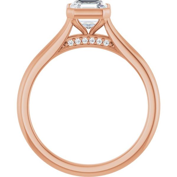 Bezel-Set Accented Engagement Ring Image 2 Harkleroad Diamonds & Fine Jewelers Savannah, GA