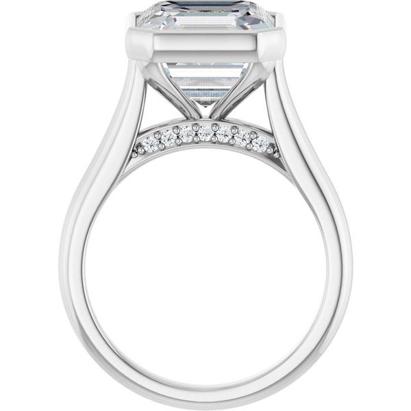 Bezel-Set Accented Engagement Ring Image 2 Adler's Diamonds Saint Louis, MO