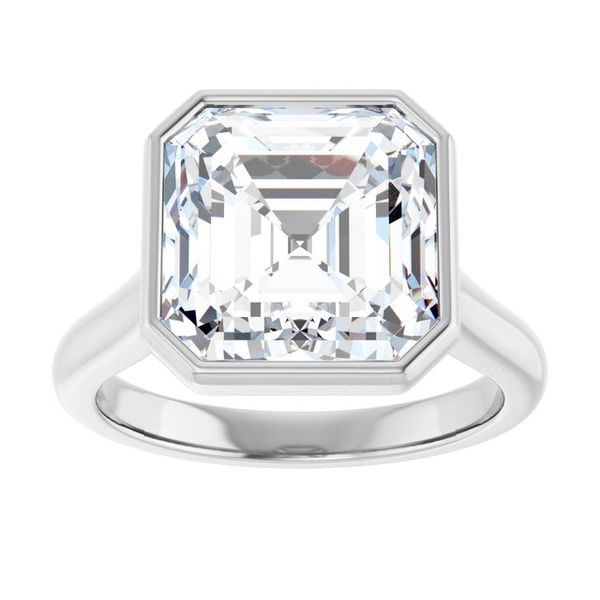 Bezel-Set Accented Engagement Ring Image 3 Adler's Diamonds Saint Louis, MO