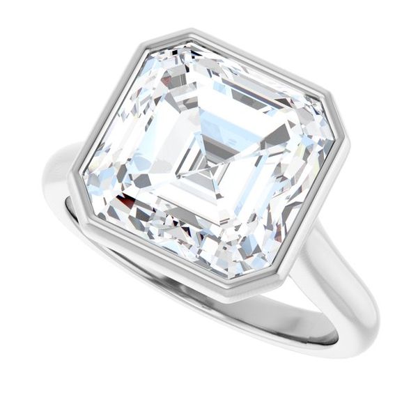 Bezel-Set Accented Engagement Ring Image 5 Adler's Diamonds Saint Louis, MO