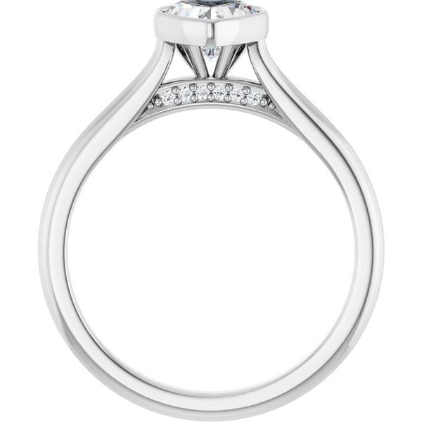 Bezel-Set Accented Engagement Ring Image 2 Berilian Jewelers Folsom, CA