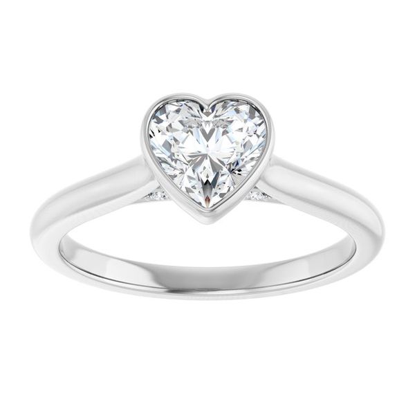 Bezel-Set Accented Engagement Ring Image 3 Berilian Jewelers Folsom, CA