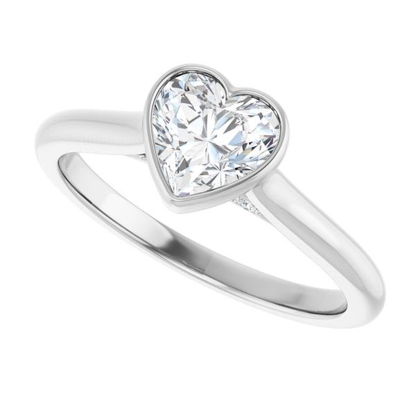Bezel-Set Accented Engagement Ring Image 5 Berilian Jewelers Folsom, CA