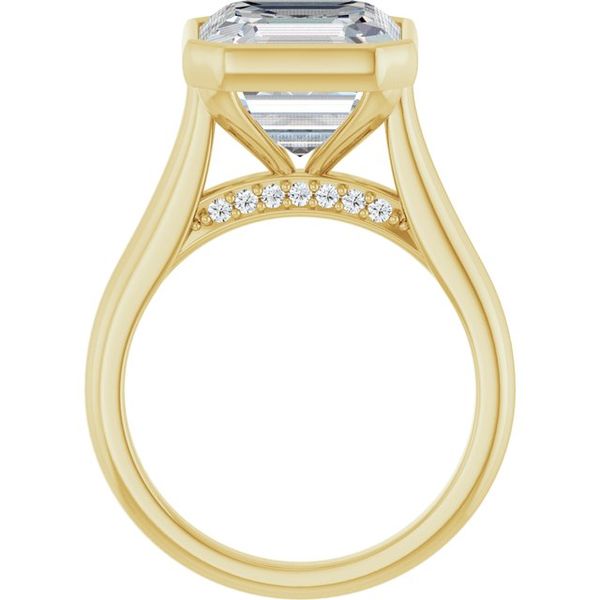 Bezel-Set Accented Engagement Ring Image 2 Berilian Jewelers Folsom, CA