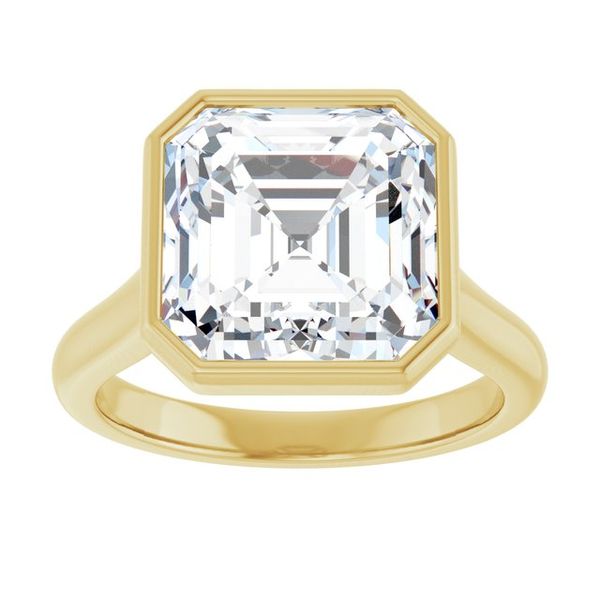 Bezel-Set Accented Engagement Ring Image 3 Berilian Jewelers Folsom, CA