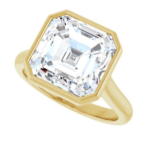 Bezel-Set Accented Engagement Ring Image 5 Berilian Jewelers Folsom, CA