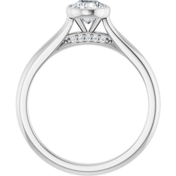 Bezel-Set Accented Engagement Ring Image 2 The Jewelry Source El Segundo, CA