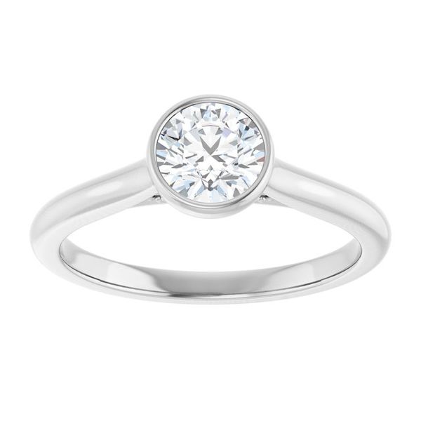 Bezel-Set Accented Engagement Ring Image 3 The Jewelry Source El Segundo, CA