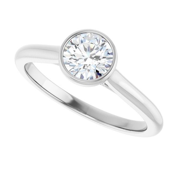 Bezel-Set Accented Engagement Ring Image 5 The Jewelry Source El Segundo, CA