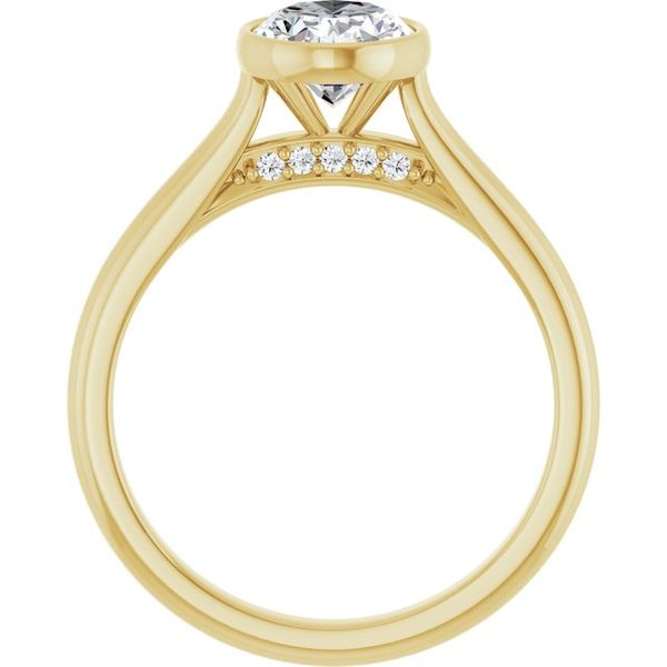 Bezel-Set Accented Engagement Ring Image 2 Adler's Diamonds Saint Louis, MO