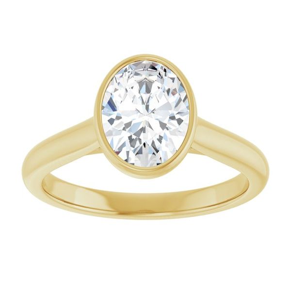 Bezel-Set Accented Engagement Ring Image 3 Adler's Diamonds Saint Louis, MO