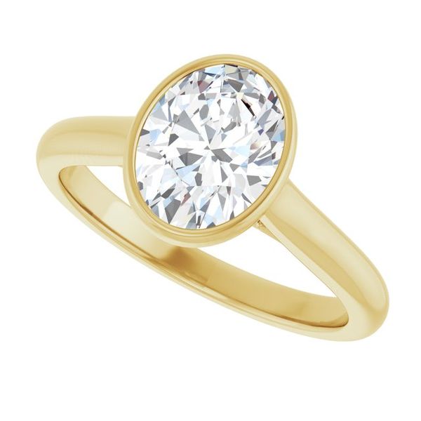 Bezel-Set Accented Engagement Ring Image 5 Adler's Diamonds Saint Louis, MO