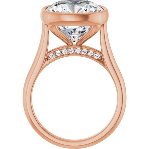 Bezel-Set Accented Engagement Ring Image 2 The Jewelry Source El Segundo, CA