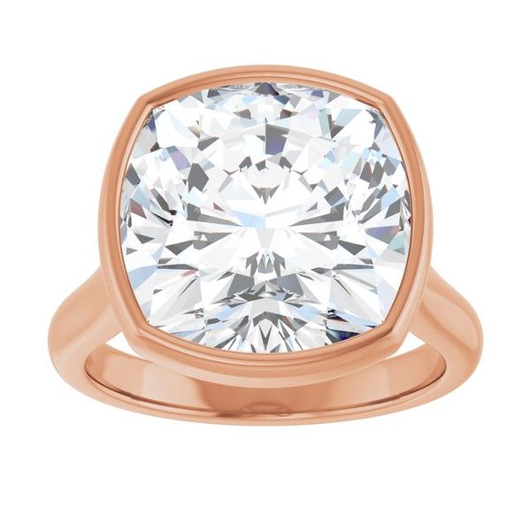 Bezel-Set Accented Engagement Ring Image 3 The Jewelry Source El Segundo, CA